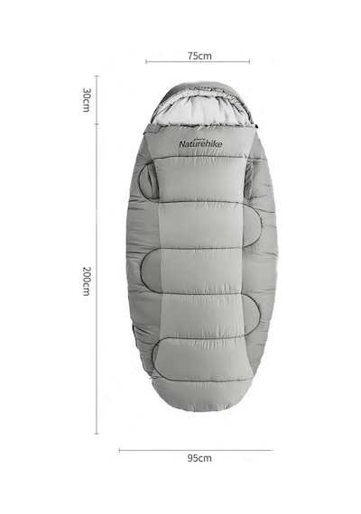 Naturehike Ps200 Oval Ultralight Uyku Tulumu -4 C Cloudy Grey Left Açık Gri
