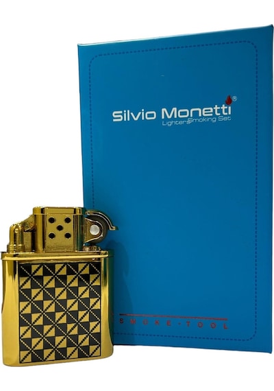 Sarı Siyah İşlemeli Gazlı Metal Çakmak 109462