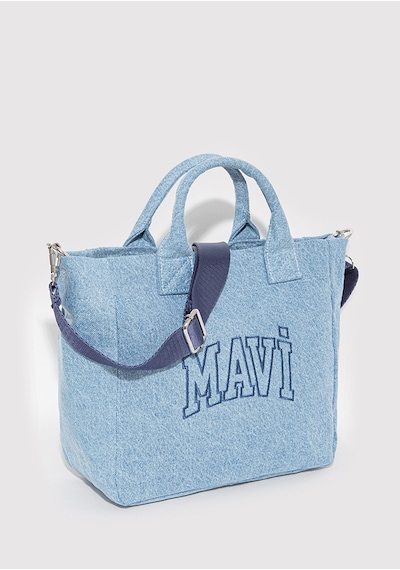 Mavi - Mavi Logo Denim Tote Çanta 1913377-82770 Açık Mavi
