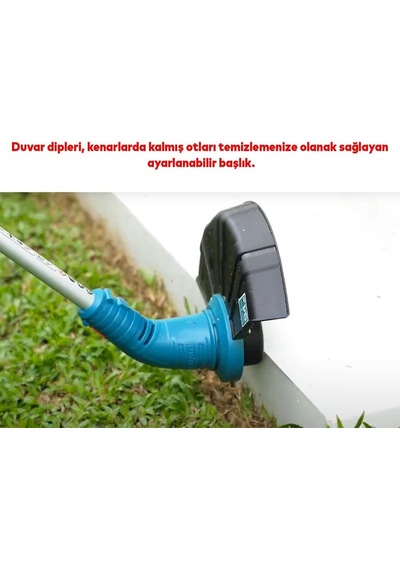 Elektrikli Şarjlı Yan Tırpan Kenar Kesme Çim Ot Biçme Li-on Tek Batarya Akülü Ayarlanabilir Başlık