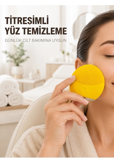 Su Geçirmez Titreşimli Yüz Temizleme Cihazı Yumuşak Silikon Cilt Bakım Fırçası