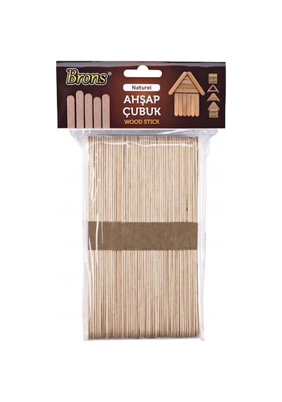 Brons Ahşap Dil Çubuğu Natural İnce