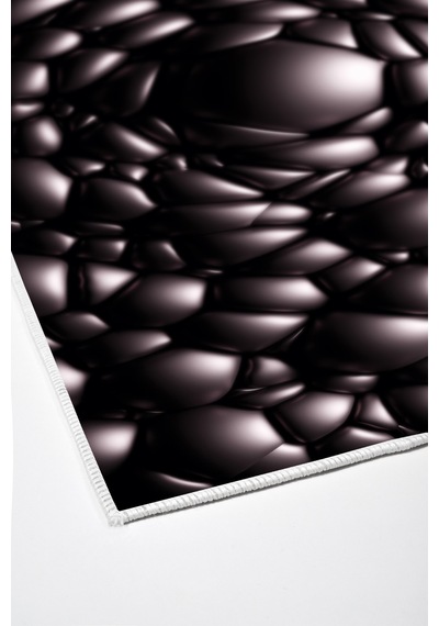 Kaymaz Dijital Mutfak & Salon Halı Trend Geometrik E5009 Siyah