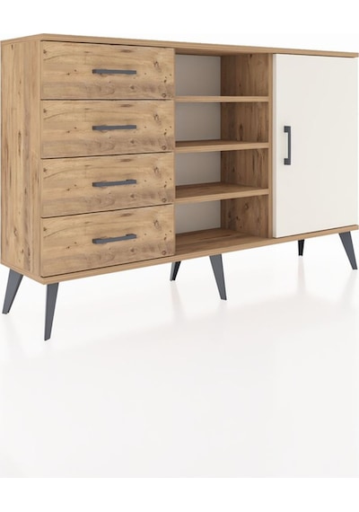 Arges Konsol 4 Raflı 4 Çekmeceli Tek Kapaklı 132x30x83 Çam-aytaşı/çam Aytaşı/çam Arges Konsol 4 Raflı 4 Çekmeceli Tek Kapaklı 132x30x83 Çam-aytaşı/çam Aytaşı/çam