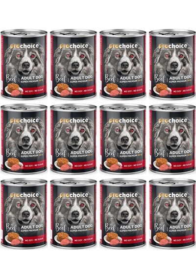 Pro Choice Sigir Etli Sekersiz Ezme Yetiskin Köpek Konservesi 400gr 12 Adet