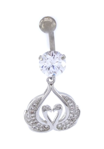 Ferizz 316l Çelik Zirkon Taşlı Kuğu Piercing Prc-122