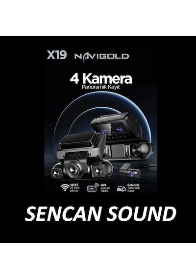 Navigold X19 Pro Yol Kayıt Kamerası 4 Kameralı 4k+2k+2k+4k Yeni Model 512gb Destekli G-sensör