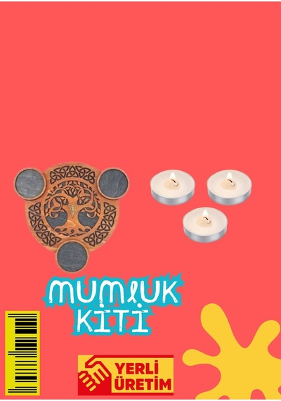 Ahşap Mumluk Ham Boyanabilir Mumluk
