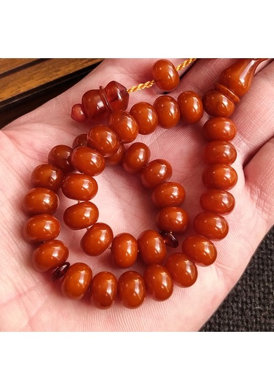 9x7 mm Teker Bilekboy Helezon Damarlı Sıkma Kehribar