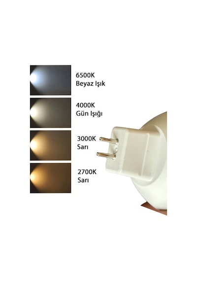 5 Adet Osaka 12volt 7w 50w Sarı 3000k Gu5.3 Duylu İğne Bacak Led Spot Ampul