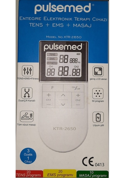 Pulsemed Ktr 2650 Tens Ems Masaj Cihazı Şarjlı ve Pilli Beyaz