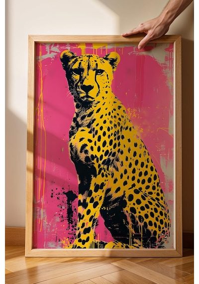 Çita Pop Art Çerçeveli Tablo - Pop Art Poster Tablo