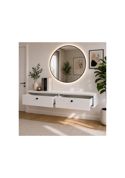 Beyaz Dresuar - Çekmeceli 80 Cm Dresuar Beyaz