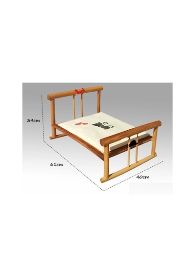Minderli Karyola Walnut Basic Kedi Yatağı 61 x 34 x 40 CM