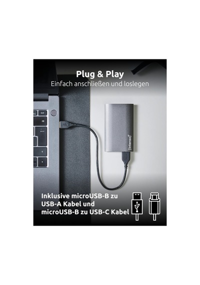Intenso 512 Gb Premium Antrasit 1.8" Alüminyum Usb3.0 Taşınabilir Ssd