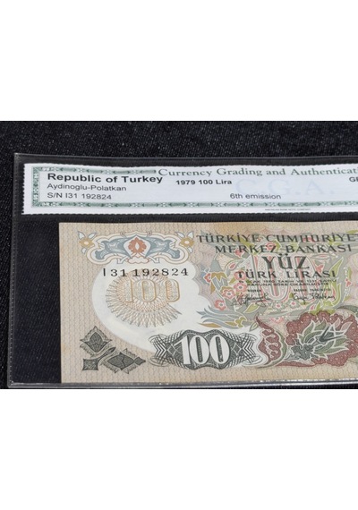 Türkiye 1979 100 Türk Lirası 6. Emisyon Cga 67 Gem Uncırculated Atatürk & Ağrı Dağı