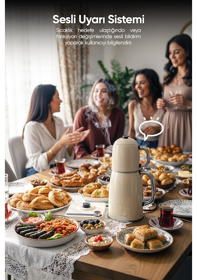 Fressi Dijital Standlı Çelik Çay Makinesi 2 In 1 Su Isıtıcısı & Çaycı Fr-cm26 Lavena