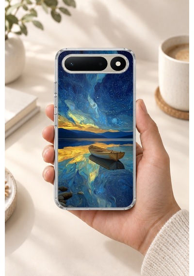Tecno Spark 50 5g Uyumlu Yıldızlı Gece Ve Kayık Manzaralı Baskılı Silikon Kılıf