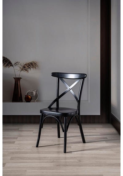 Gazzini Thonet Ahşap Sandalye Siyah