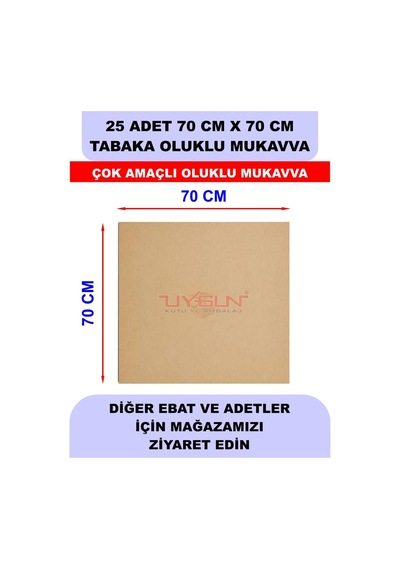 25 Adet 70cm X 70cm Baskısız Tabaka Oluklu Mukavva, Çocuk Etkinlik Kartonu, Maket Kartonu, Kargo Kartonu