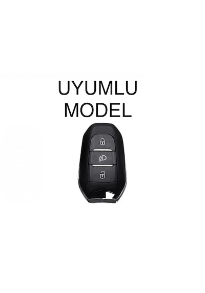 Peugeot 308 208 508 2008 3008 5008 Rifter Uyumlu Anahtar Kılıf Siyah - Krom