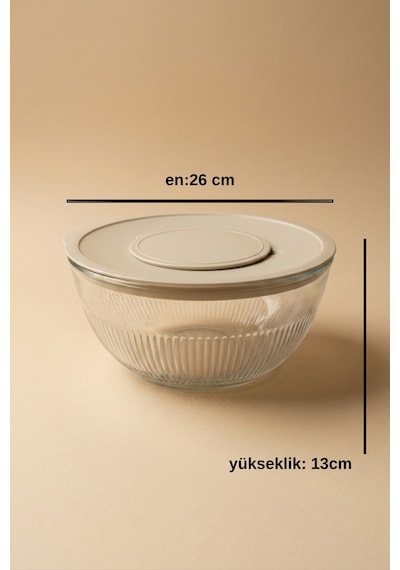 Çok Amaçlı Mikser Cam Karıştırma Kabı 5000 Ml Krem
