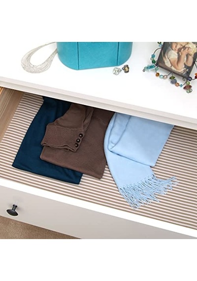 Kağıdı Yapışmaz Lüks Kumaş Pajama Stripe Tan 1 Çok Renkli