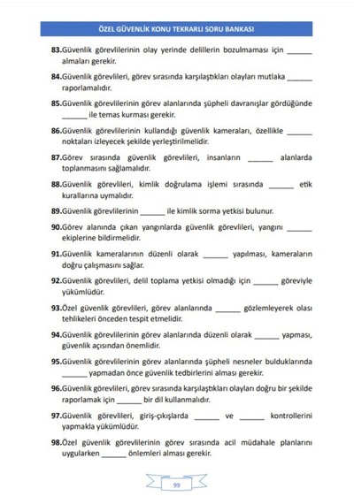 Özel Güvenlik Soru-cevap Kitabı 1000 Soru