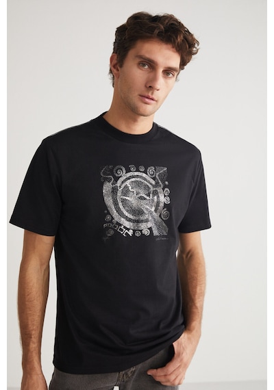 Grimelange Sevılla Erkek %100 Organik Pamuklu Baskı Detaylı Bisiklet Yaka Siyah T-shirt Siyah Grimelange Sevılla Erkek %100 Organik Pamuklu Baskı Detaylı Bisiklet Yaka Siyah T-shirt Siyah