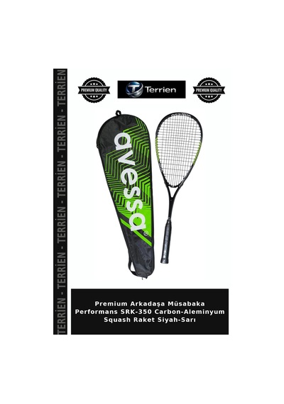 Premium Arkadaşa Müsabaka Performans Srk-350 Carbon-aleminyum Squash Raket Siyah-sarı Çok Renkli