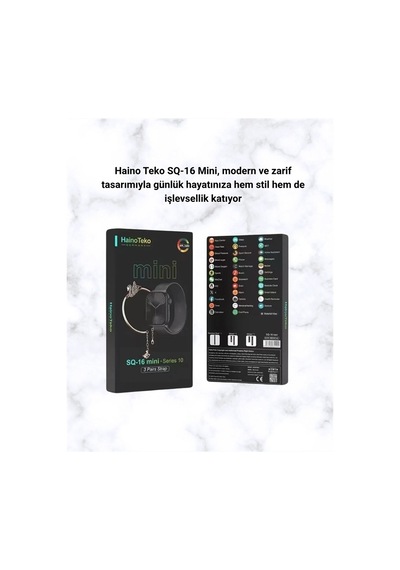 Mey İthalat Sq-16 Mini Series 10 Akıllı Saat Şık Ve Hafif Tasarım, 3 Kordon Seçeneği