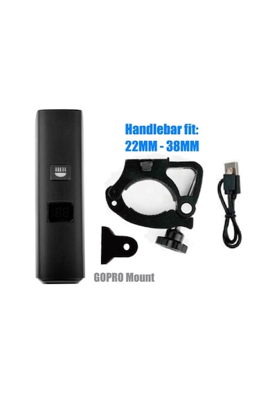 Brivigan Lw-f1000 Usb Şarjlı 1000 Lümen Işık Bisiklet Lamba Siyah