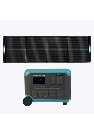 Antfea F3600 Ultra Taşınabilir Güç Kaynağı + 300w Taşınabilir Güneş Paneli 3.6 Kw / 3 Kwh / 300 W