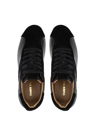 Tamer Tanca Erkek Hakiki Deri Siyah Sneakers & Spor Ayakkabı 1206 2026 Erk Ayk Y26 Sıyah Dr/suet