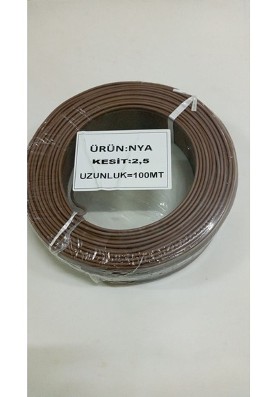 2.5 Mm Kahverengi Nya Kablo 100 Metre Tam Kesit Tesisat Kablosu 1