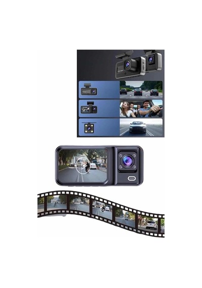 Hubrendy  Dvr Araç İçi Kamera Ön Ve İç Kamera 2 İnç Ekranlı Çift Kamera