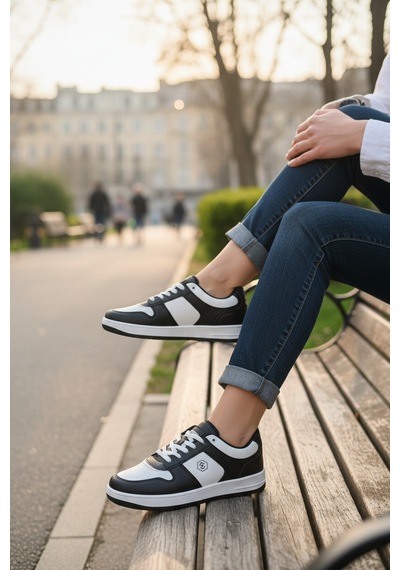 Enoch Kadın Günlük Sneaker Modern Tasarım Konforlu Yürüyüş Spor Ayakkabı Siyah Beyaz Enoch Kadın Günlük Sneaker Modern Tasarım Konforlu Yürüyüş Spor Ayakkabı Siyah Beyaz