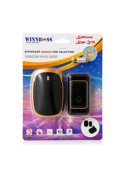 Winnboss Wn-3001 Şık Tasarım Wireless Kablosuz Kapı Zili Pilli- 100mt Menzil