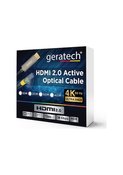 50mt Geratech Hdmı 2.0 Active Optical Kablo 4k 60hz, 18gbps