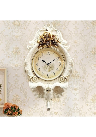 Duvar Saati Fil Temalı Büyük Polyester Saat Ack No.1 48 X 84 Cm çok Renkli