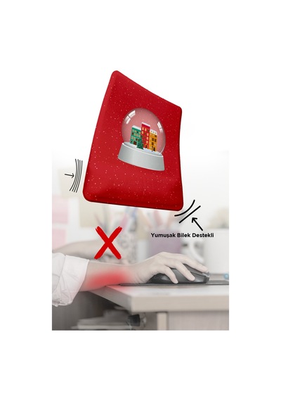 Baskılı Bilek Destekli Mouse Pad Bardak Altlığı Mousepad