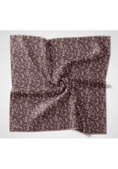 Silk Home Pamuk Polyester Soft Eşarp Gül Kurusu Çiçek Desenli Kaymaz Dokulu 90x90 Çok Renkli
