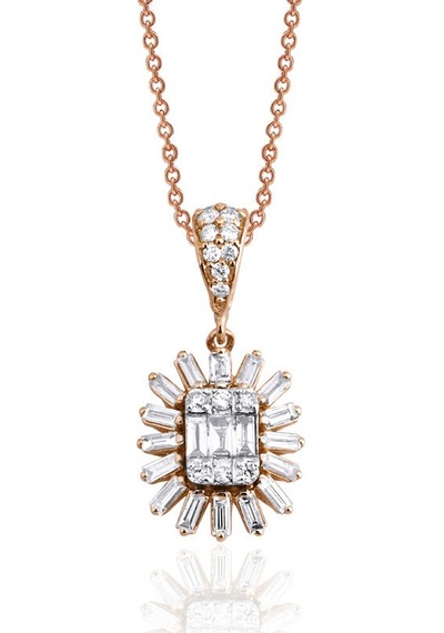 0.40 Karat Baget Pırlanta Kolye 64320960