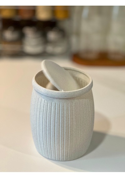 Marsel Dizayn Çöp Kutusu V3 Masaüstü - Mutfak - Banyo - Açılır Kapanır - Mermer Beyaz - 15cm Mermer