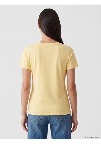 Lcw Everyday Sarı Bisiklet Yaka Kadın Tişört