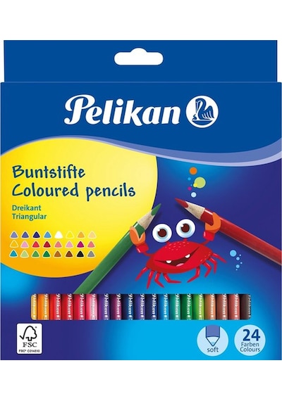 Pelikan Kuru Boya Kalemi Üçgen 24 Lü 700122 Çok Renkli