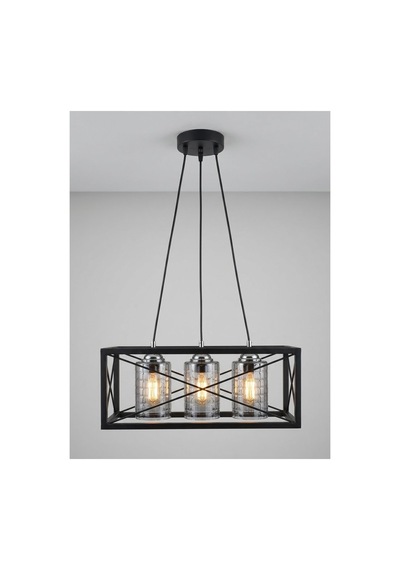 H-acraft Modern Curva Metal Füme Avize 3'lü Siyah