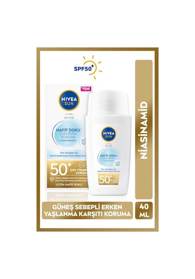 Nivea Sun Hafif Dokulu Koruyucu Yüz Güneş Kremi SPF50+ 40 ML