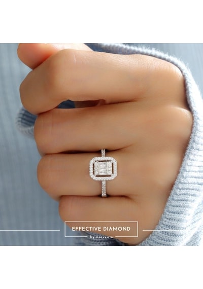 Effective Diamond Avangarde Baget Tektaş Gümüş Yüzük