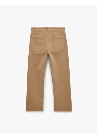 Koton Pamuklu Dar Kalıp Düğmeli Cepli İspanyol Paça Crop Jean Pantolon - Kick Flare Jeans Kahverengi 7wal40004mw Kahve Koton Pamuklu Dar Kalıp Düğmeli Cepli İspanyol Paça Crop Jean Pantolon - Kick Flare Jeans Kahverengi 7wal40004mw Kahve